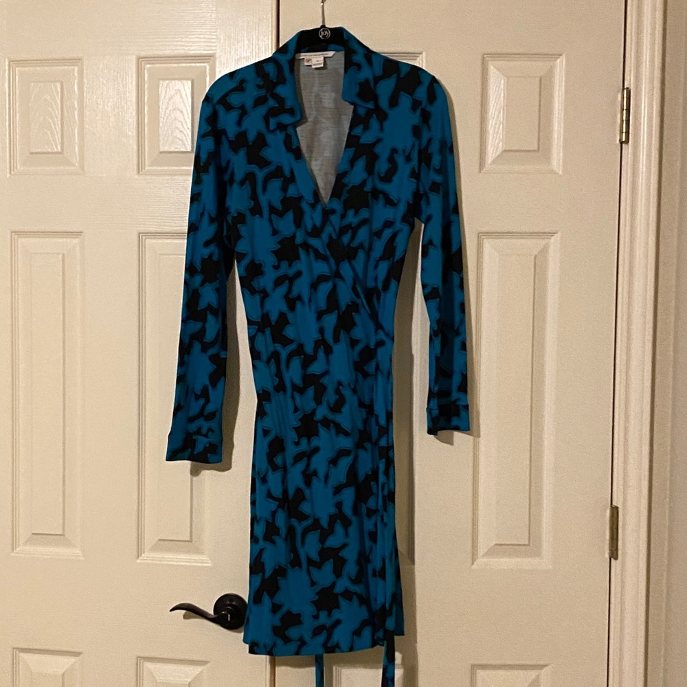 DVF wrap dress with collar